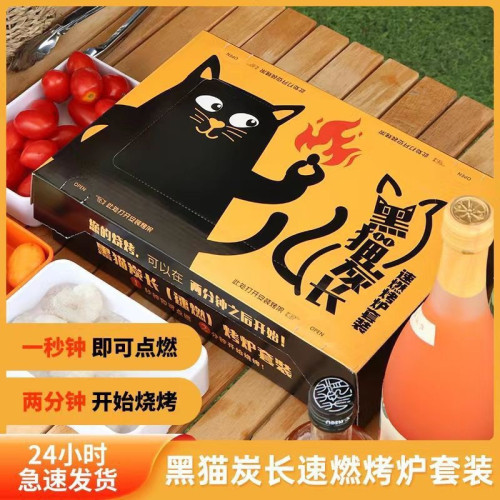 戶外燒烤碳套裝 家用室內燒烤爐 可攜式家用小型燒烤架速燃果木炭