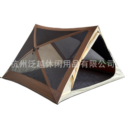三角帳沙灘帳篷可攜式戶外露營金字塔折曡帳篷全自動三秒速開帳篷