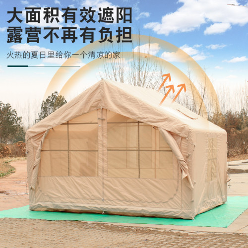 812平米戶露營充氣式帳篷天幕一體加厚防雨可攜式野營免搭房式小屋