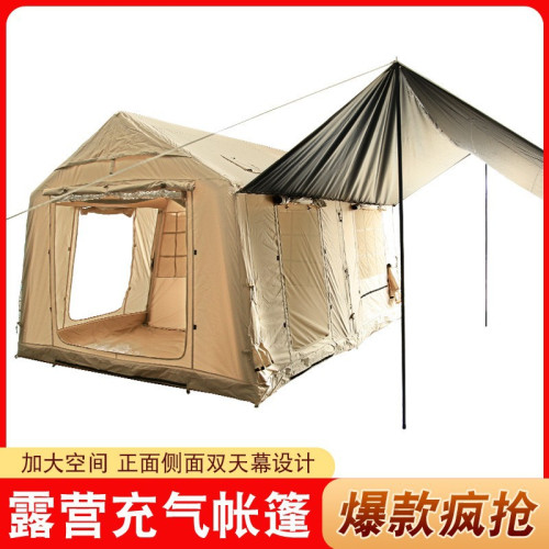 1212平米充帳篷戶外折曡可攜式露營全套過夜防雨帳篷小屋
