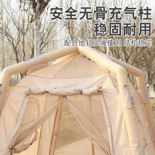 充氣帳篷戶外露營4.6平防雨保暖加厚野營過夜全套裝備小屋