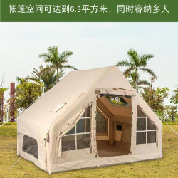 充氣帳篷戶外野營過夜防雨加厚露營防風防曬屋型屋脊