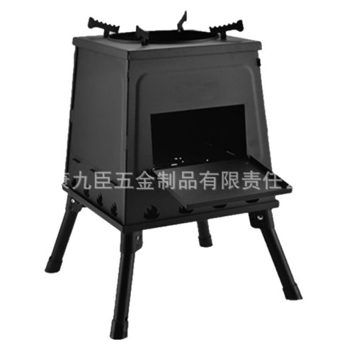 戶外可攜式可折曡燒木柴柴火爐子灶台碳鋼高溫噴塑家用露營野炊爐具