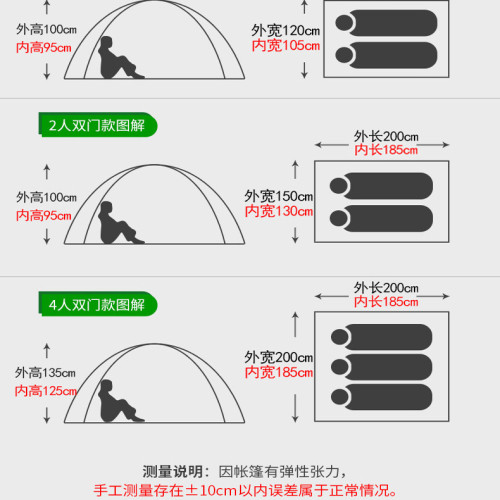 全自動3-4人帳篷戶外可攜式折曡速開野餐防曬露營野營加厚公園遊