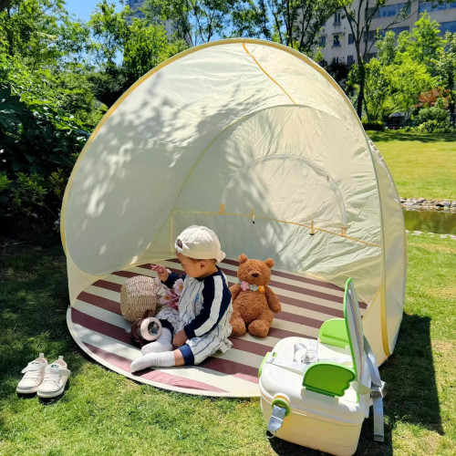 可攜式戶外帳篷折曡一鍵開合露營帳篷防曬防水野餐遮陽蓬沙灘帳篷