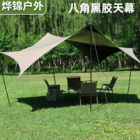 戶外黑膠天幕帳篷露營燒烤公園遮陽棚庭院牛津布涼棚野營防曬