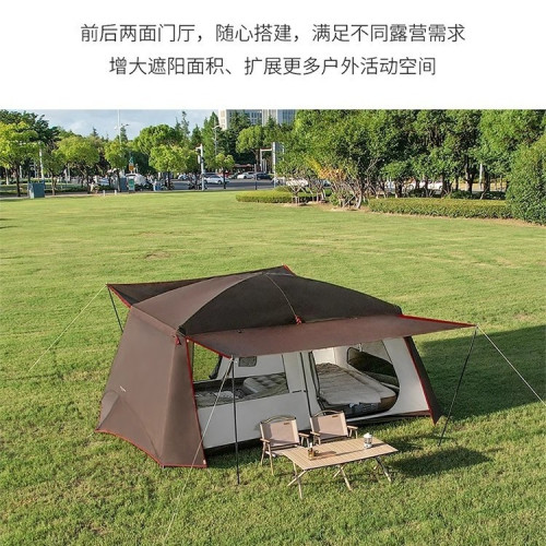 戶外兩房帳篷多人加厚野營防雨防風帳篷露營8-10人牛津布帳篷