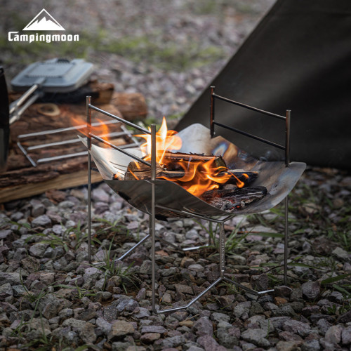 Campingmoon柯曼SOLO-A4戶外可攜式不鏽鋼折曡焚火台 露營柴火取暖