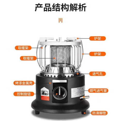 戶外露營多功能烤火爐可攜式移動式瓦斯取暖器家用冰釣小型燒水烤爐