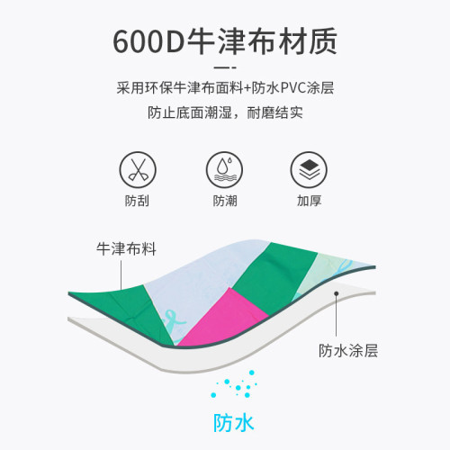 藝術畫牛津布野餐墊加厚可攜式戶外用品露營帳篷沙灘墊防水防沙防潮