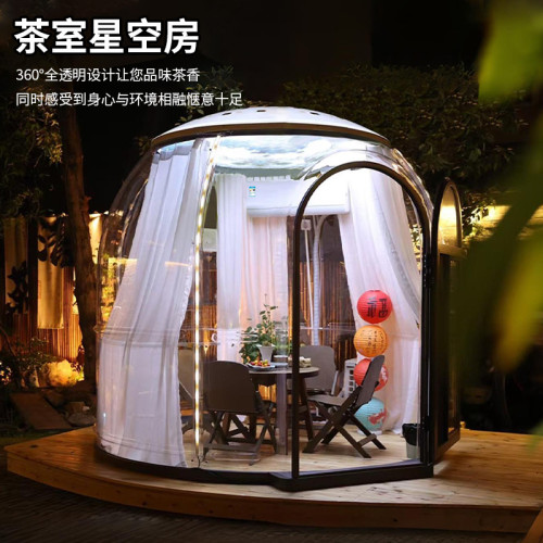 網紅餐廳星空房泡泡屋全景透明PC陽光房玻璃戶外景區酒店球形帳篷