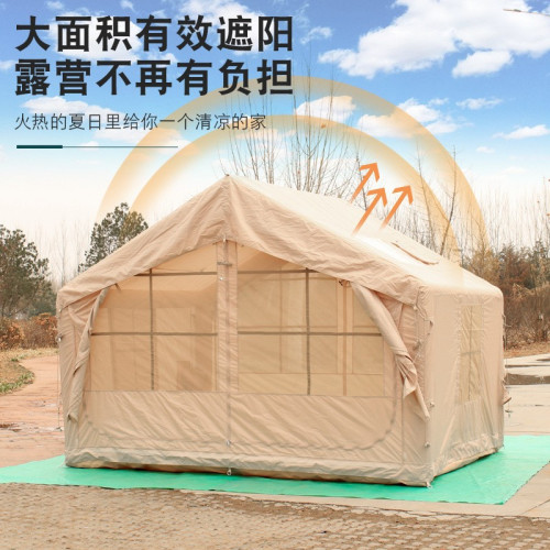 充氣帳大空間一體式防風雨露營免搭全自動帳篷屋脊帳野營防水