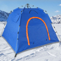 戶外露營冬釣加固單門帳篷加厚冰釣屋冬季用四角單層速開帳篷