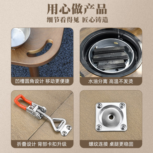 公狼戶外圍爐煮茶桌多功能炭火桌可折曡烤肉桌