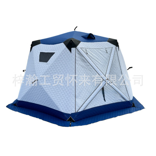 六角帳篷 免搭建速開加厚保暖防風冰釣屋野營大帳篷冬釣露營帳篷