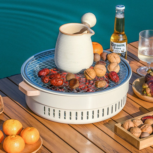 圍爐煮茶桌子戶外取暖爐家用野餐炭火爐可攜式露營燒烤圍爐