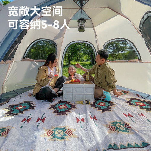 帳篷野營折曡戶外全自動速開防雨野外露營可攜式裝備多人加厚六角帳