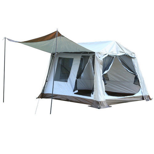 精緻帳篷戶外野露營多人小屋帳篷露營屋脊防風折曡帳