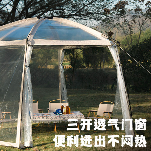 戶外星空陽光房六角帳篷透明營地泡泡屋春秋冬季取暖泳池帳篷
