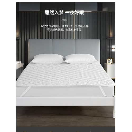 Star Hotel Mattress Protective Pad Single Piece Fitted Sheet Bedspread Separate Quilt Cover Neutral Thickened, Sanded Fabric Dormitory School