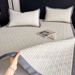 Class A Pure Cotton Old Coarse Cloth Three-Piece Set of Summer Sleeping Mat Mattress Protective Pad Quilted Bed Sheet Bedspread Machine Washable Air Conditioner Soft Seat