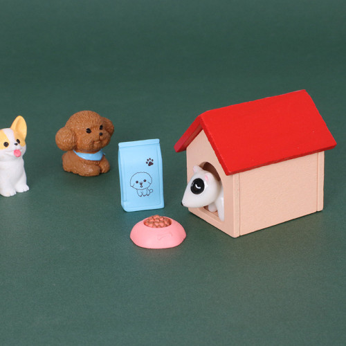 Dollhouse 娃娃屋微縮木質狗屋狗窩貓窩配件迷你場景模型裝飾diy