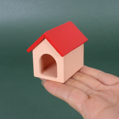 Dollhouse 娃娃屋微縮木質狗屋狗窩貓窩配件迷你場景模型裝飾diy
