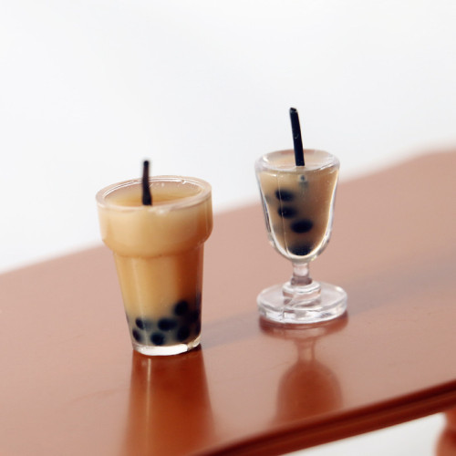 Dollhouse娃娃屋珍珠奶茶飲料吸琯杯創意仿真迷你微縮食玩模型OB1