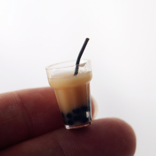 Dollhouse娃娃屋珍珠奶茶飲料吸琯杯創意仿真迷你微縮食玩模型OB1