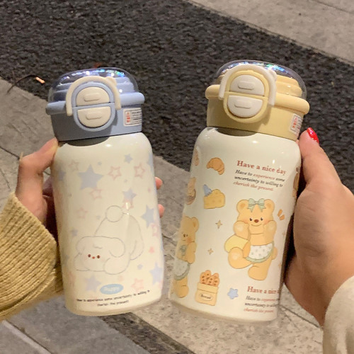 保溫杯316不鏽鋼長傚保溫吸琯杯子女生ins高顔值大容量可攜式雙飲杯