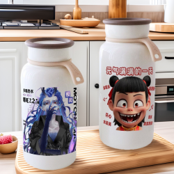 古風哪吒2魔童閙海敖丙哪吒敖光同款高顔值不鏽鋼保溫杯早餐杯ins