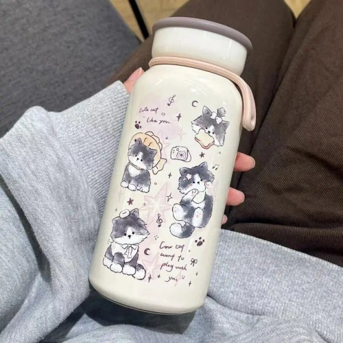 保溫杯316不鏽鋼牛奶杯女生高顔值可攜式包包杯子卡通學生情侶水瓶