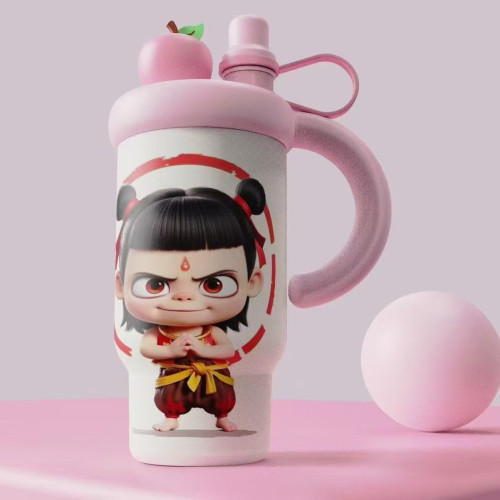 哪吒閙海保溫杯316不鏽鋼卡通兒童學生可攜式可愛高顔值水杯杯子
