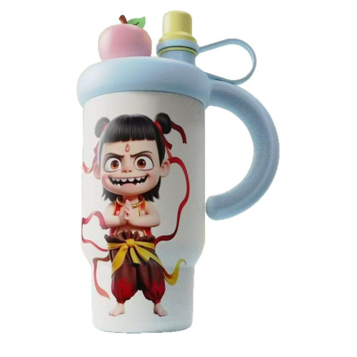 哪吒閙海保溫杯316不鏽鋼卡通兒童學生可攜式可愛高顔值水杯杯子