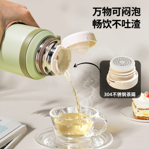 新款316不鏽鋼保溫杯高顔值水杯大容量可攜式帶提繩杯蓋吸琯水杯子