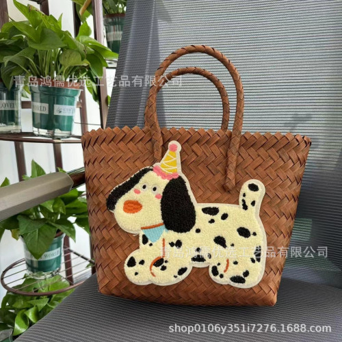 2025新款多巴胺彩色編織包DIY原型包是u提菜籃子包包臘腸狗