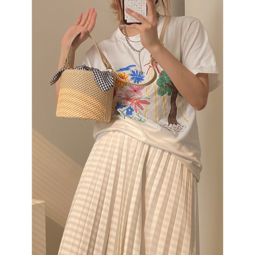 草編水桶包女2025夏季時尚網紅個性打結手提包斜背編織包包女包包