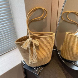 編織包草編包女新款夏天海邊單肩包旅行度假沙灘包大容量托特包