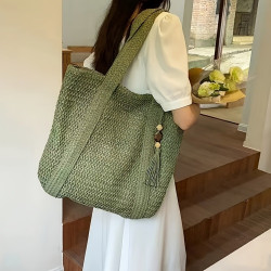 百搭草編包女編織包大容量度假風海邊沙灘包手提包單肩包托特包包
