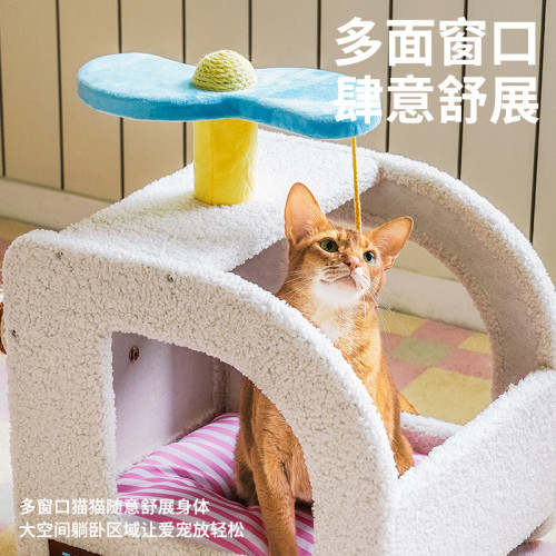 zeze飛機樂園狗窩半封閉式狗屋玩耍睡覺一體柔軟透氣寵物窩別墅