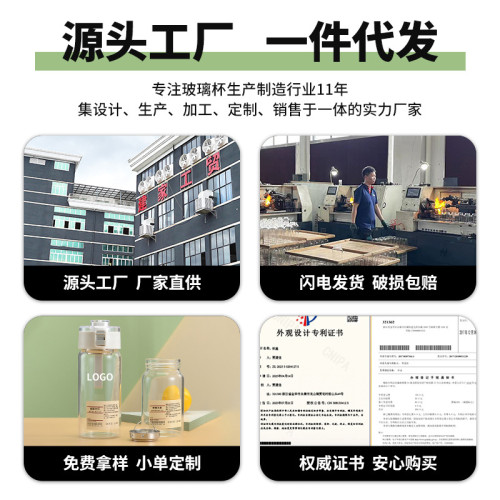 高顔值吸琯杯耐高溫新款玻璃杯女生辦公室水杯帶蓋茶水分離杯