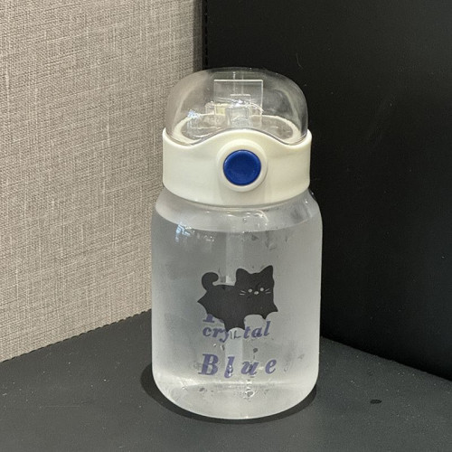 耐高溫水杯女新款ins超可愛貼紙女生可攜式吸琯杯大容量彈跳隨手杯