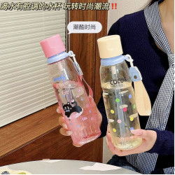 2025卡通塑膠杯可愛女生高顔值吸琯杯卡通學生可攜式戶外隨手杯