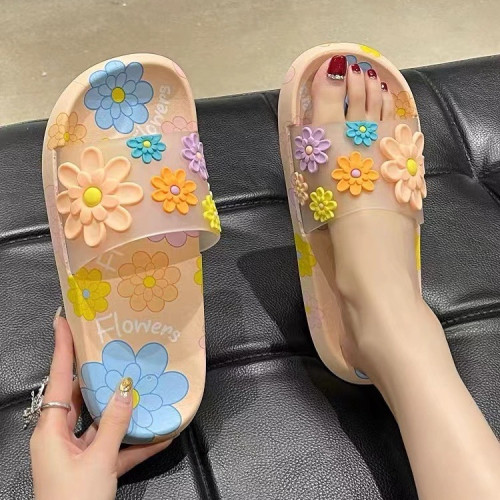 新款太陽花拖鞋女夏天室內防滑居家情侶軟底外穿軟底浴室內涼拖鞋