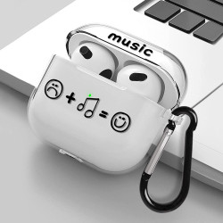 新款AirPods4代2024款蘋果彩繪音符藍牙耳機套TPU透明3代軟殼pro2