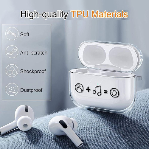 新款AirPods4代2024款蘋果彩繪音符藍牙耳機套TPU透明3代軟殼pro2