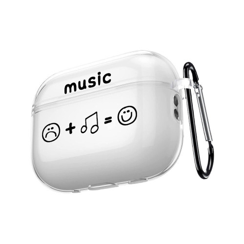 新款AirPods4代2024款蘋果彩繪音符藍牙耳機套TPU透明3代軟殼pro2
