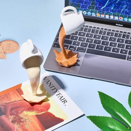 懸浮咖啡杯立體懸掛創意樹脂桌面擺件裝飾工藝品家居設計
