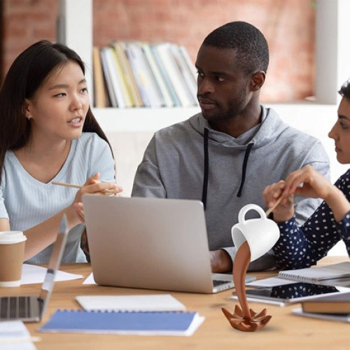 懸浮咖啡杯立體懸掛創意樹脂桌面擺件裝飾工藝品家居設計