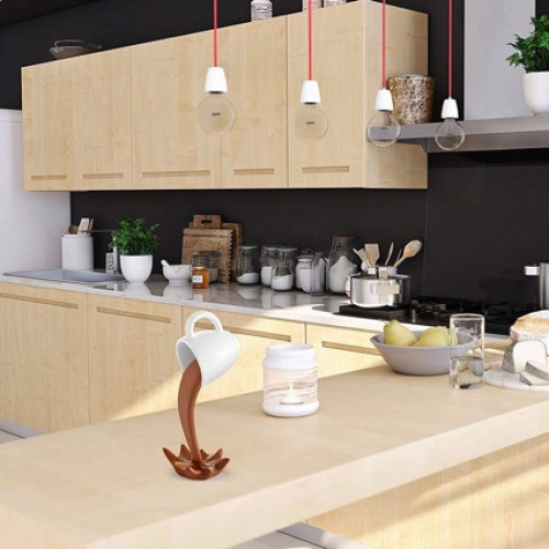 懸浮咖啡杯立體懸掛創意樹脂桌面擺件裝飾工藝品家居設計